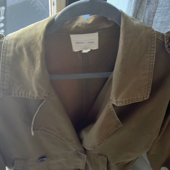 Brand /Silence and Noise/ Size /Small Petite Olive green trench coat.Sleeve 20” - Picture 1 of 7